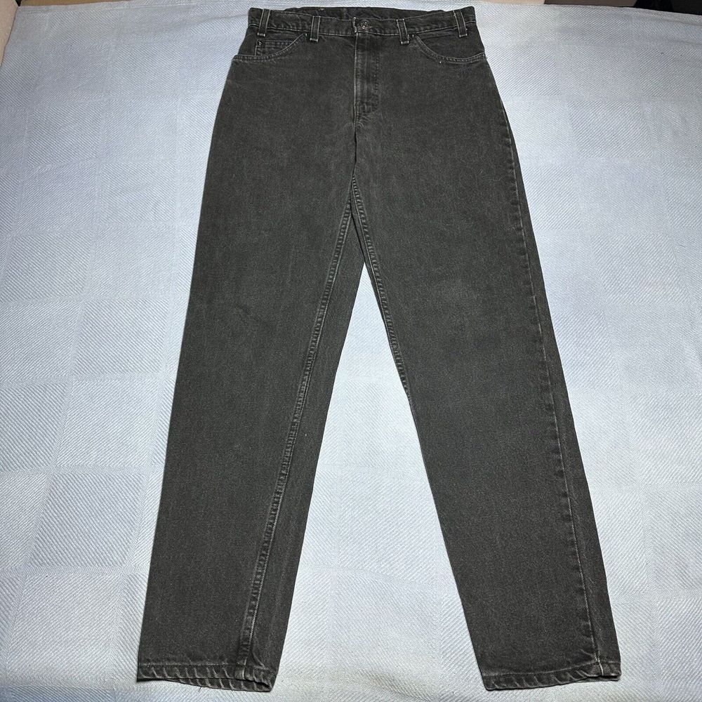 Vintage 1990s Levi's 550 Orange‎ Tab USA Made Black Denim Jeans Tapered 31x33**